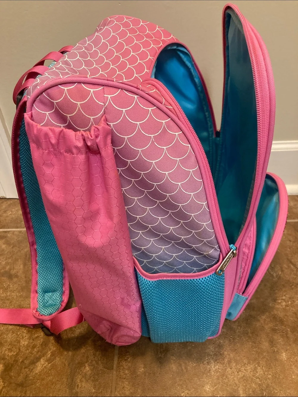 Ride-It Kids Pink Ombre Mermaid Backpack with Reversible Sequin Pocket